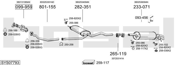 Bosal SYS07793 Exhaust system SYS07793: Buy near me in Poland at 2407.PL - Good price!