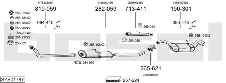 Bosal SYS01787 Exhaust system SYS01787: Buy near me in Poland at 2407.PL - Good price!