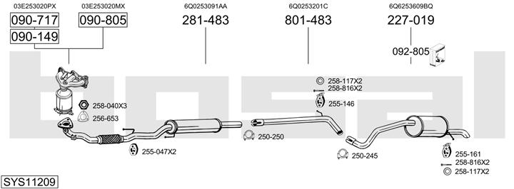 Bosal SYS11209 Exhaust system SYS11209: Buy near me at 2407.PL in Poland at an Affordable price!