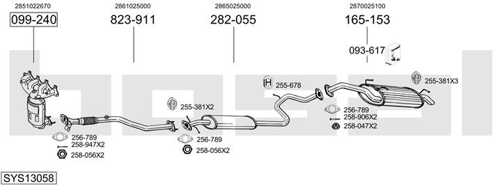 Bosal SYS13058 Exhaust system SYS13058: Buy near me in Poland at 2407.PL - Good price!
