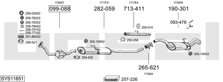 Bosal SYS11651 Exhaust system SYS11651: Buy near me in Poland at 2407.PL - Good price!