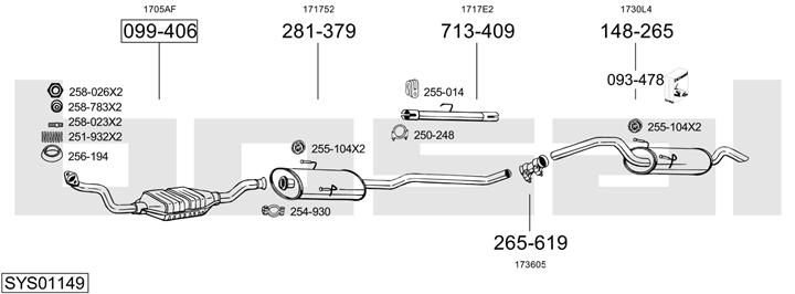 Bosal SYS01149 Exhaust system SYS01149: Buy near me in Poland at 2407.PL - Good price!