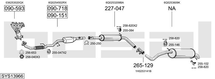 Bosal SYS13966 Система випуску відпрацьованих газів SYS13966: Приваблива ціна - Купити у Польщі на 2407.PL!