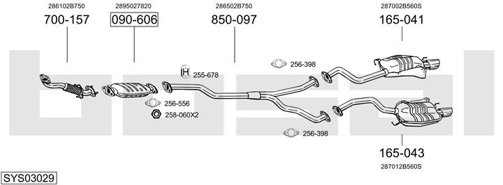 Bosal SYS03029 Exhaust system SYS03029: Buy near me in Poland at 2407.PL - Good price!