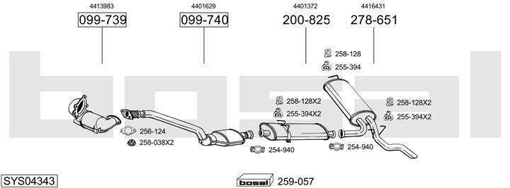 Bosal SYS04343 Exhaust system SYS04343: Buy near me in Poland at 2407.PL - Good price!