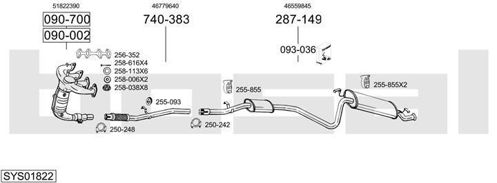 Bosal SYS01822 Exhaust system SYS01822: Buy near me in Poland at 2407.PL - Good price!