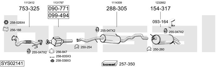 Bosal SYS02141 Exhaust system SYS02141: Buy near me in Poland at 2407.PL - Good price!