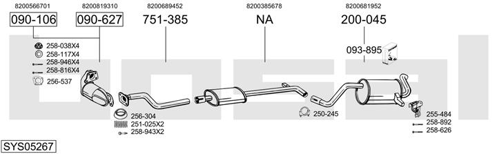 Bosal SYS05267 Система выпуска отработаных газов SYS05267: Отличная цена - Купить в Польше на 2407.PL!