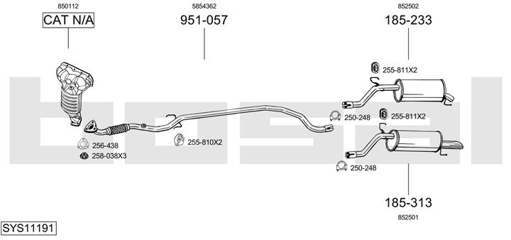 Bosal SYS11191 Exhaust system SYS11191: Buy near me in Poland at 2407.PL - Good price!