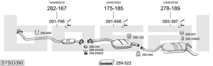 Bosal SYS03390 Система выпуска отработаных газов SYS03390: Отличная цена - Купить в Польше на 2407.PL!