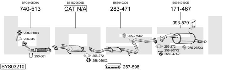 Bosal SYS03210 Система выпуска отработаных газов SYS03210: Отличная цена - Купить в Польше на 2407.PL!