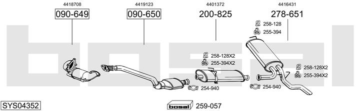 Bosal SYS04352 Exhaust system SYS04352: Buy near me in Poland at 2407.PL - Good price!