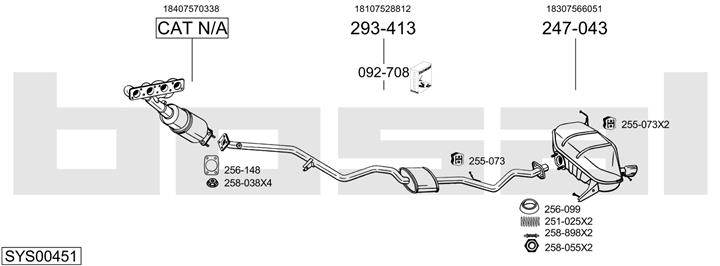 Bosal SYS00451 Система випуску відпрацьованих газів SYS00451: Приваблива ціна - Купити у Польщі на 2407.PL!