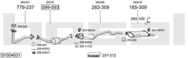 Bosal SYS04031 Exhaust system SYS04031: Buy near me in Poland at 2407.PL - Good price!