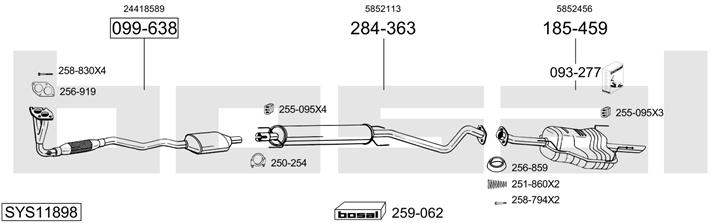 Bosal SYS11898 Система випуску відпрацьованих газів SYS11898: Приваблива ціна - Купити у Польщі на 2407.PL!
