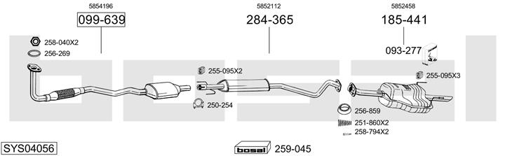 Bosal SYS04056 Система випуску відпрацьованих газів SYS04056: Приваблива ціна - Купити у Польщі на 2407.PL!