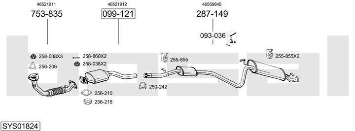 Bosal SYS01824 Exhaust system SYS01824: Buy near me in Poland at 2407.PL - Good price!