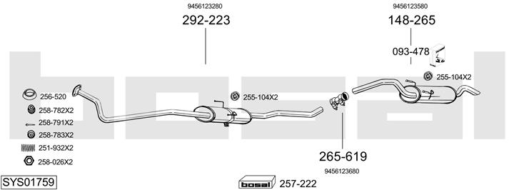 Bosal SYS01759 Układ wydechowy SYS01759: Atrakcyjna cena w Polsce na 2407.PL - Zamów teraz!