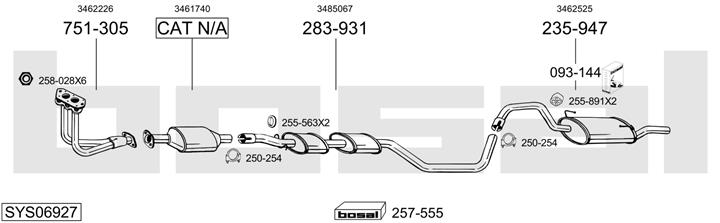 Bosal SYS06927 Система выпуска отработаных газов SYS06927: Отличная цена - Купить в Польше на 2407.PL!