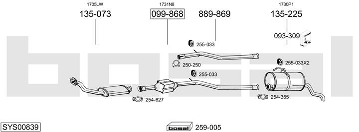 Bosal SYS00839 Exhaust system SYS00839: Buy near me in Poland at 2407.PL - Good price!