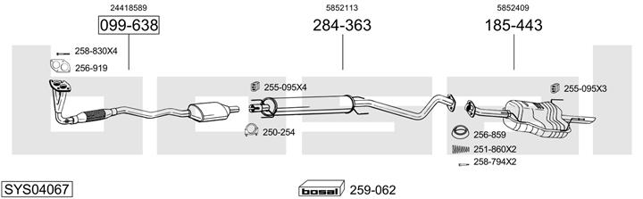 Bosal SYS04067 Система випуску відпрацьованих газів SYS04067: Приваблива ціна - Купити у Польщі на 2407.PL!