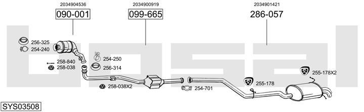 Bosal SYS03508 Exhaust system SYS03508: Buy near me in Poland at 2407.PL - Good price!