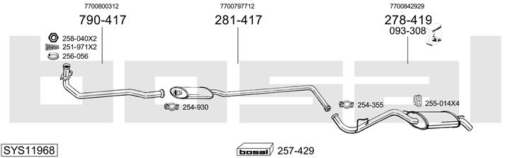 Bosal SYS11968 Exhaust system SYS11968: Buy near me in Poland at 2407.PL - Good price!