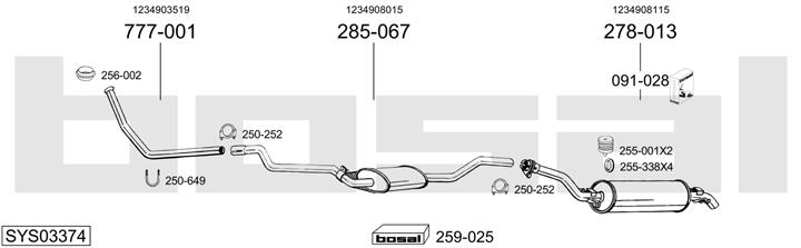 Bosal SYS03374 Exhaust system SYS03374: Buy near me in Poland at 2407.PL - Good price!