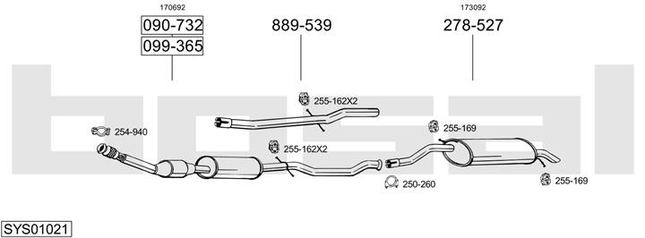 Bosal SYS01021 Exhaust system SYS01021: Buy near me in Poland at 2407.PL - Good price!