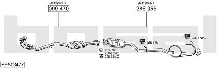 Bosal SYS03477 Exhaust system SYS03477: Buy near me in Poland at 2407.PL - Good price!