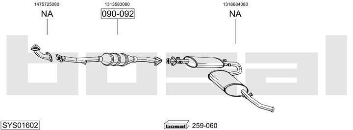 Bosal SYS01602 Система выпуска отработаных газов SYS01602: Отличная цена - Купить в Польше на 2407.PL!