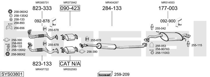 Bosal SYS03801 Exhaust system SYS03801: Buy near me in Poland at 2407.PL - Good price!