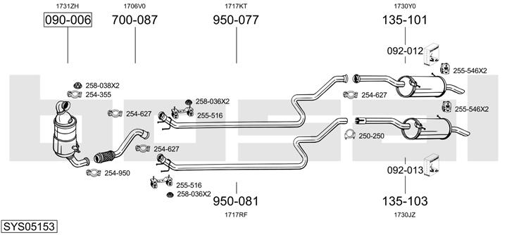 Bosal SYS05153 Exhaust system SYS05153: Buy near me in Poland at 2407.PL - Good price!