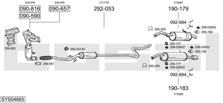 Bosal SYS04665 Система випуску відпрацьованих газів SYS04665: Приваблива ціна - Купити у Польщі на 2407.PL!