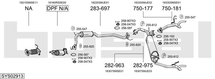 Bosal SYS02913 Exhaust system SYS02913: Buy near me in Poland at 2407.PL - Good price!