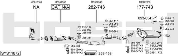 Bosal SYS11872 Exhaust system SYS11872: Buy near me in Poland at 2407.PL - Good price!