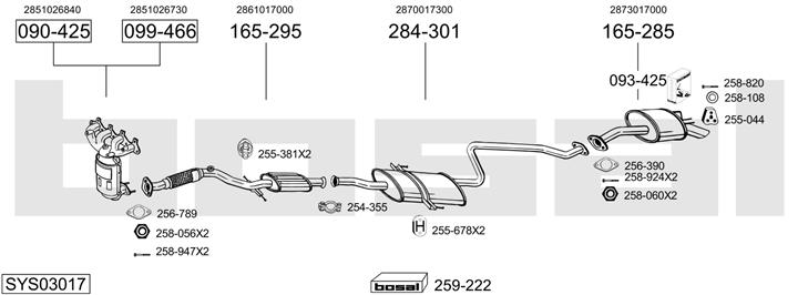 Bosal SYS03017 Exhaust system SYS03017: Buy near me in Poland at 2407.PL - Good price!