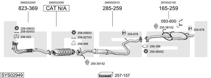 Bosal SYS02949 Exhaust system SYS02949: Buy near me in Poland at 2407.PL - Good price!