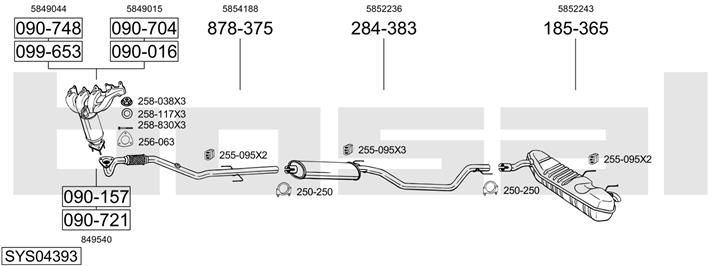 Bosal SYS04393 Układ wydechowy SYS04393: Dobra cena w Polsce na 2407.PL - Kup Teraz!