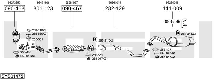Bosal SYS01475 Exhaust system SYS01475: Buy near me in Poland at 2407.PL - Good price!