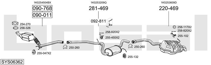 Bosal SYS06362 Exhaust system SYS06362: Buy near me in Poland at 2407.PL - Good price!