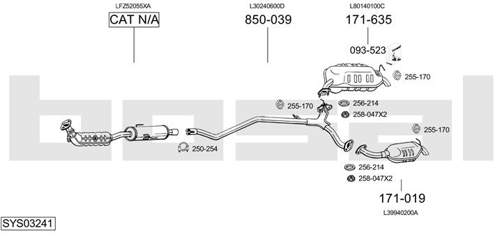 Bosal SYS03241 Система выпуска отработаных газов SYS03241: Отличная цена - Купить в Польше на 2407.PL!
