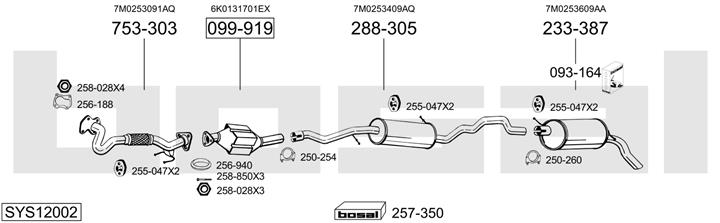 Bosal SYS12002 Система выпуска отработаных газов SYS12002: Отличная цена - Купить в Польше на 2407.PL!