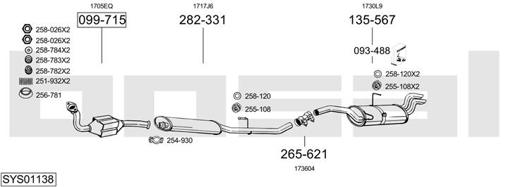Bosal SYS01138 Exhaust system SYS01138: Buy near me at 2407.PL in Poland at an Affordable price!