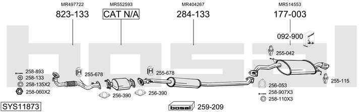 Bosal SYS11873 Exhaust system SYS11873: Buy near me in Poland at 2407.PL - Good price!