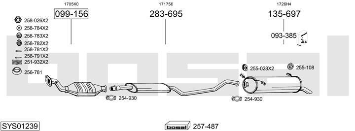 Bosal SYS01239 Exhaust system SYS01239: Buy near me in Poland at 2407.PL - Good price!