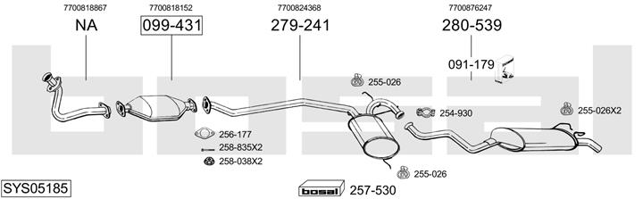 Bosal SYS05185 Система выпуска отработаных газов SYS05185: Отличная цена - Купить в Польше на 2407.PL!