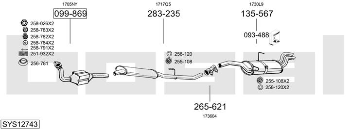 Bosal SYS12743 Система выпуска отработаных газов SYS12743: Отличная цена - Купить в Польше на 2407.PL!