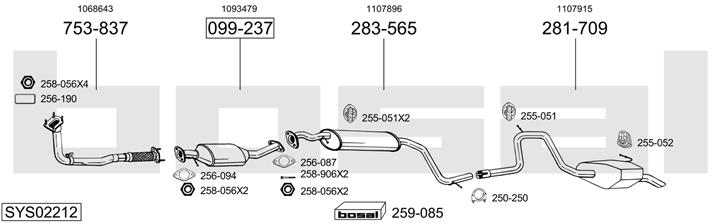 Bosal SYS02212 Abgasanlage SYS02212: Kaufen Sie zu einem guten Preis in Polen bei 2407.PL!
