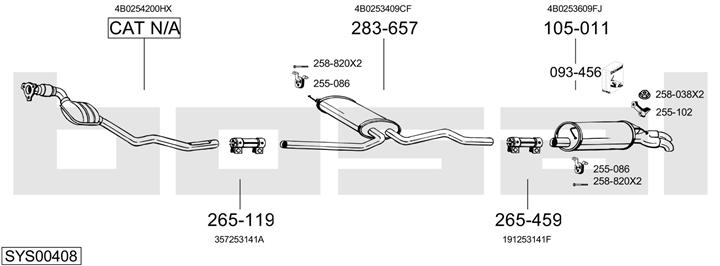 Bosal SYS00408 Exhaust system SYS00408: Buy near me in Poland at 2407.PL - Good price!